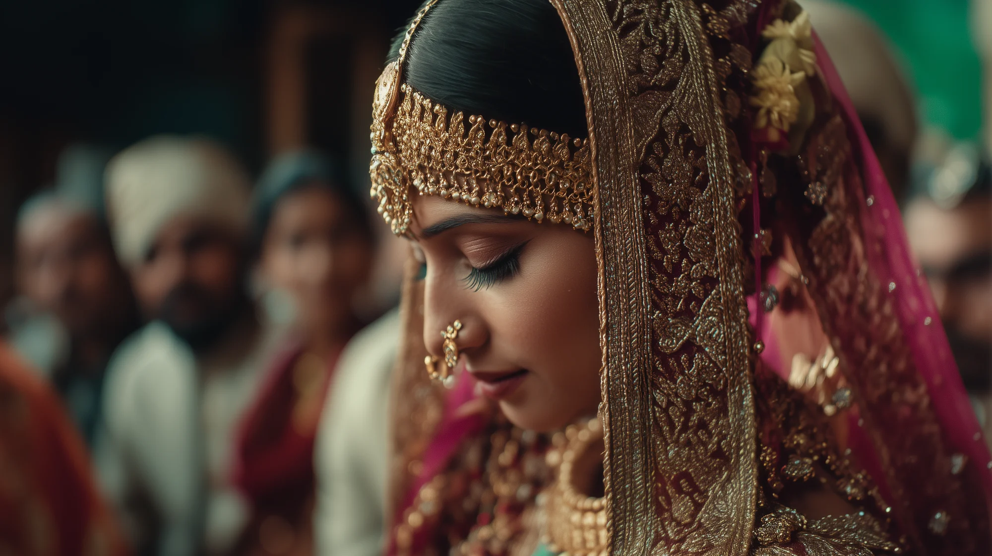 Bride in traditional attire during a wedding ceremony, photographed by Samarapix
